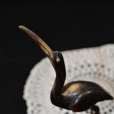 Water Buffalo Horn Crane Card Holders