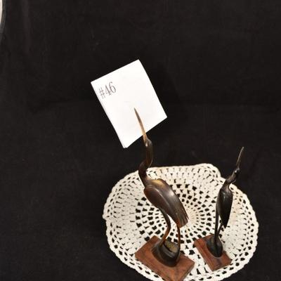 Water Buffalo Horn Crane Card Holders