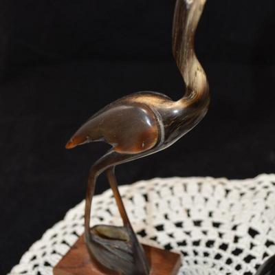 Water Buffalo Horn Crane Card Holders