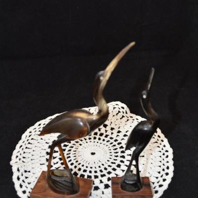 Water Buffalo Horn Crane Card Holders