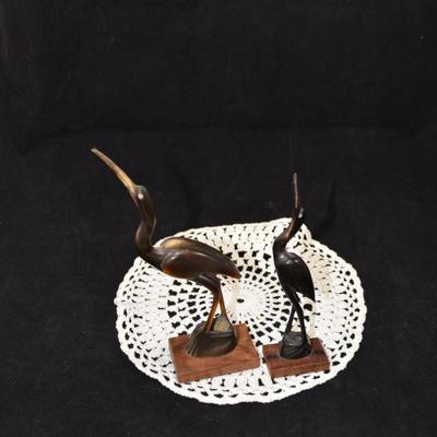 Water Buffalo Horn Crane Card Holders