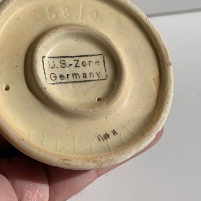 Early Goebel Hummel Figurine IS Zone Germany Stamp Boy w/ Rabbits