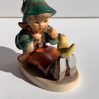 Vintage Hummel Goebel Boy Sitting w/ Bird