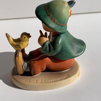 Vintage Hummel Goebel Boy Sitting w/ Bird