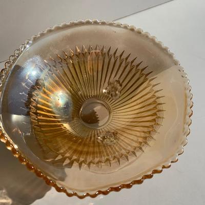 PAIR 6â€ Footed Carnival Nut Candy Finger Bowls