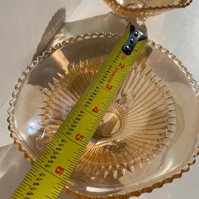 PAIR 6â€ Footed Carnival Nut Candy Finger Bowls