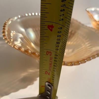 PAIR 6â€ Footed Carnival Nut Candy Finger Bowls