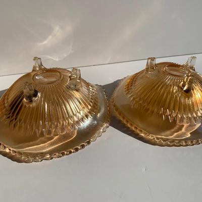 PAIR 6â€ Footed Carnival Nut Candy Finger Bowls