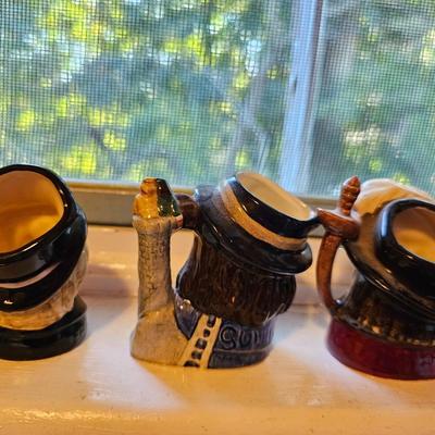 Royal Doulton 3 miniature heads Gulliver, Mad Hatter, Porthos