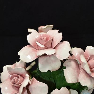 Delicate Capodimonte Rose Bouquet AS IS 9"x9"