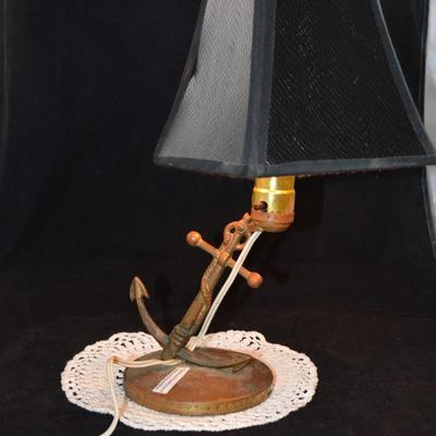 Vintage Brass Anchor Lamp 14"