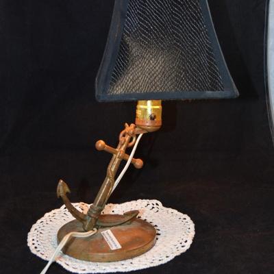 Vintage Brass Anchor Lamp 14"