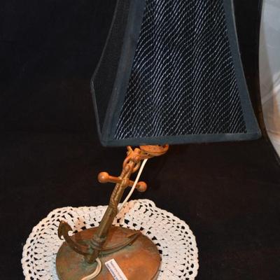 Vintage Brass Anchor Lamp 14"