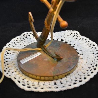 Vintage Brass Anchor Lamp 14"