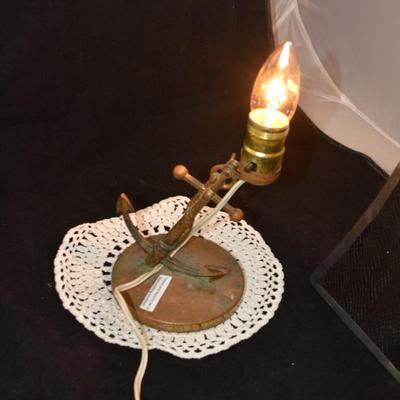 Vintage Brass Anchor Lamp 14"