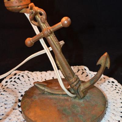 Vintage Brass Anchor Lamp 14"