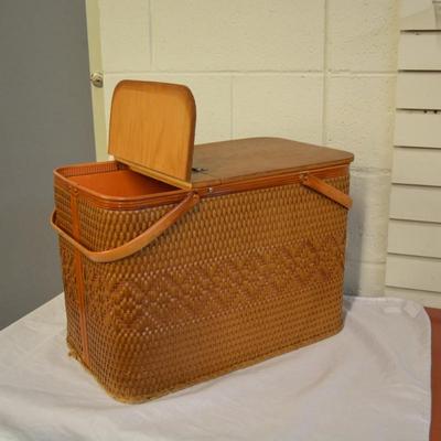 Vintage Redmon "Red Man" Picnic Basket w/ Table