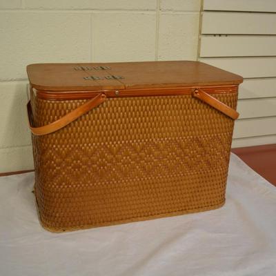 Vintage Redmon "Red Man" Picnic Basket w/ Table