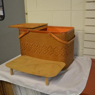 Vintage Redmon "Red Man" Picnic Basket w/ Table