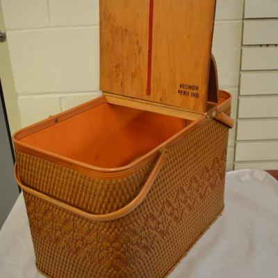 Vintage Redmon "Red Man" Picnic Basket w/ Table