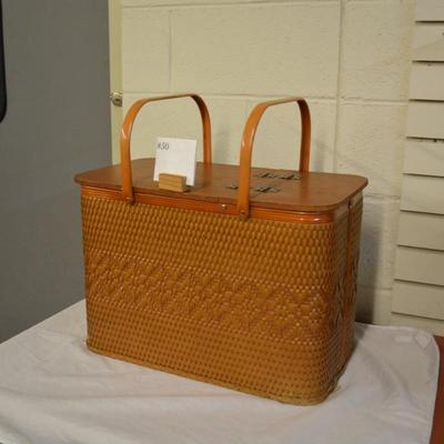 Vintage Redmon "Red Man" Picnic Basket w/ Table