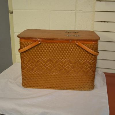 Vintage Redmon "Red Man" Picnic Basket w/ Table