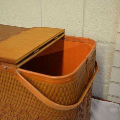 Vintage Redmon "Red Man" Picnic Basket w/ Table