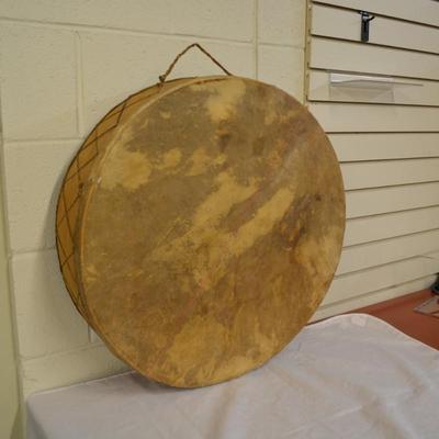 Hand Painted Tarahumara Drum 23.25" Signed