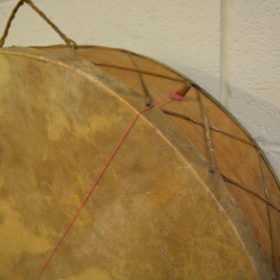 Hand Painted Tarahumara Drum 23.25" Signed