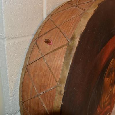 Hand Painted Tarahumara Drum 23.25" Signed