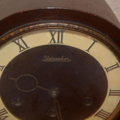 Vintage Steinanker Mantle Clock - Needs Adjustment AS IS