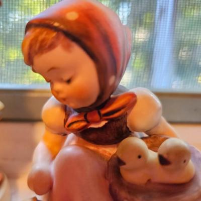 Pair of Hummel Girls "Goose Girl" #47 and "Chick Girl" #57 RARE!
