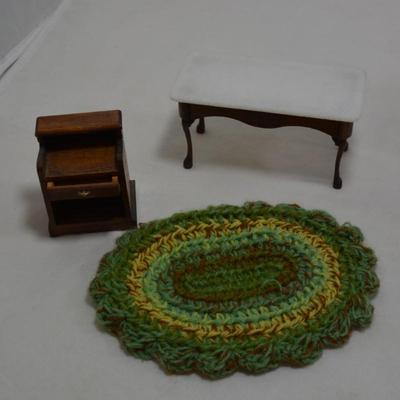 Lot of Vintage Wooden Dollhouse Furniture AS IS