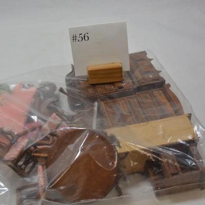 Lot of Vintage Wooden Dollhouse Furniture AS IS