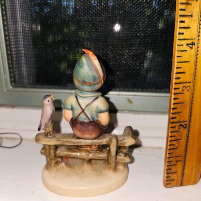 Hummel Boy on Fence with Bluebird  "Wayside Harmony" #111