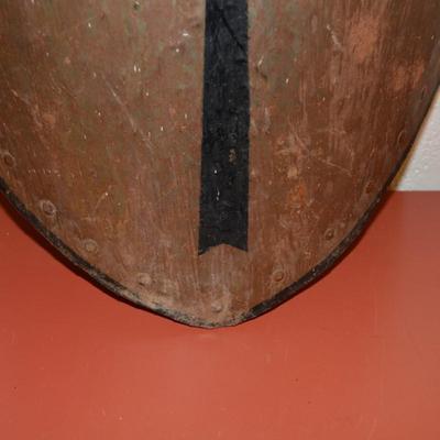 Decorative Metal Shield w/ Patina 22.5"x15.5"