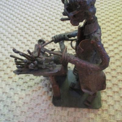 Whimsical Salvage Studio Art Dentist and Patient Statuette - A