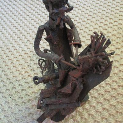 Whimsical Salvage Studio Art Dentist and Patient Statuette - A