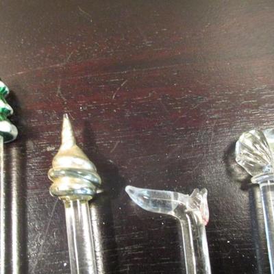 Assortment of Custom Character Glass Swizzle Sticks - A