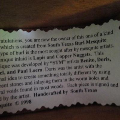 South Texas Burl Mesquite Trinket Box - A