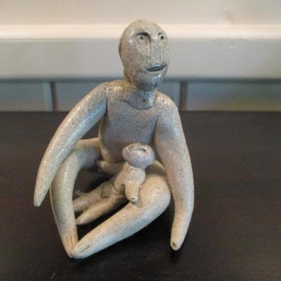 Handmade Stick Figure Pottery Figurine - A