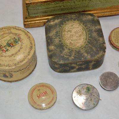 Vintage Gabbanini Trifles Vanity Box Full of Vintage & Antique Makeup Applicators and Containers