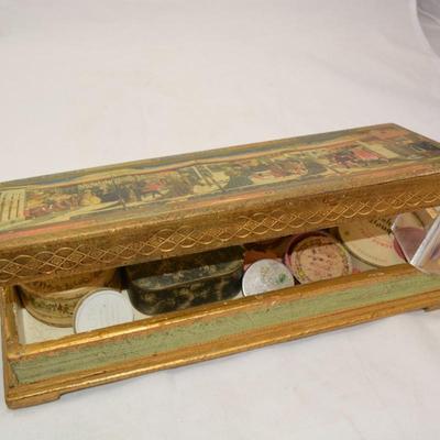 Vintage Gabbanini Trifles Vanity Box Full of Vintage & Antique Makeup Applicators and Containers