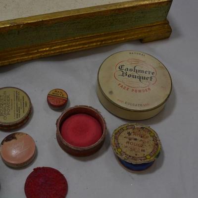 Vintage Gabbanini Trifles Vanity Box Full of Vintage & Antique Makeup Applicators and Containers