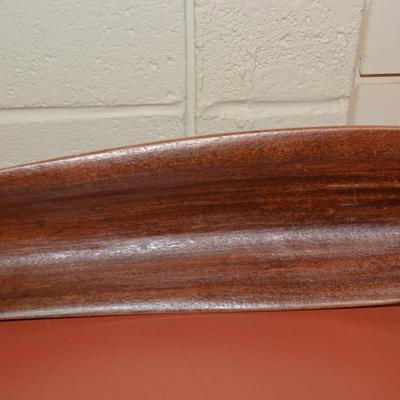 Tropical Leaf Hand Crafted Wood Bowl Centerpiece