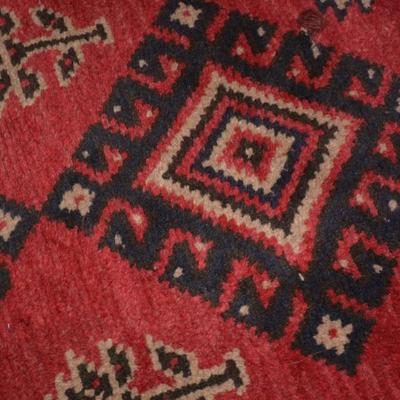 Vintage Woven Wool Geometric Entry Way Rug AS IS 47"x32"