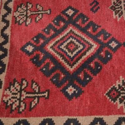 Vintage Woven Wool Geometric Entry Way Rug AS IS 47"x32"