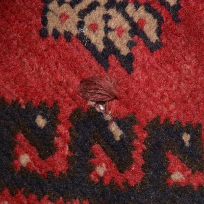 Vintage Woven Wool Geometric Entry Way Rug AS IS 47"x32"