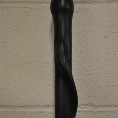 Hand Carved Snake and Head Wood Walking Stick Kenya 36.5"