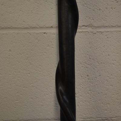 Hand Carved Snake and Head Wood Walking Stick Kenya 36.5"